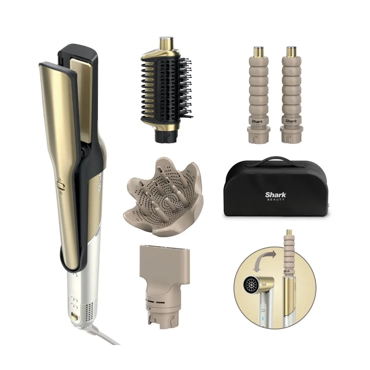 Shark Glam Straight, Waves & Curls Multi-styler